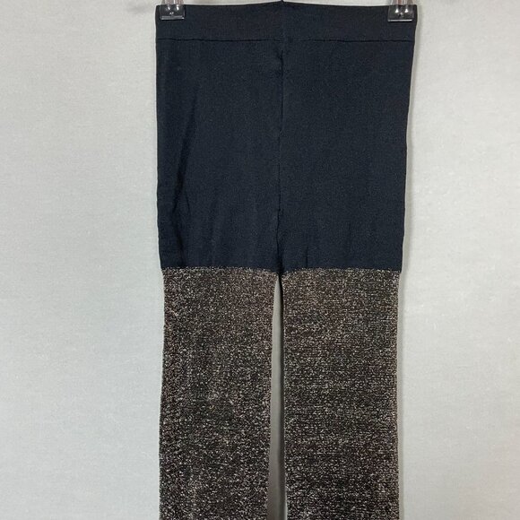 Express Tights Glitter Black Gold Women Sz Medium Large New Years Eve Christmas - Picture 8 of 11